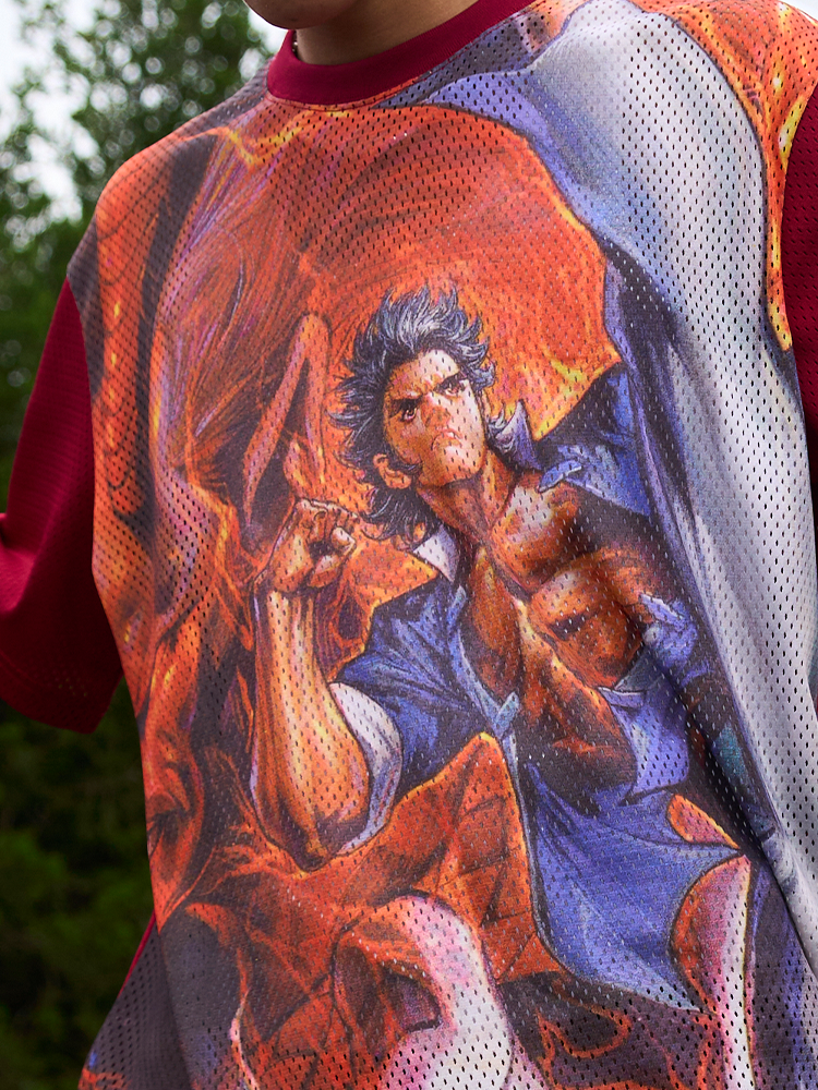 AVENUESON Dragon Humen Manga Full Print Mesh Breathable Tee