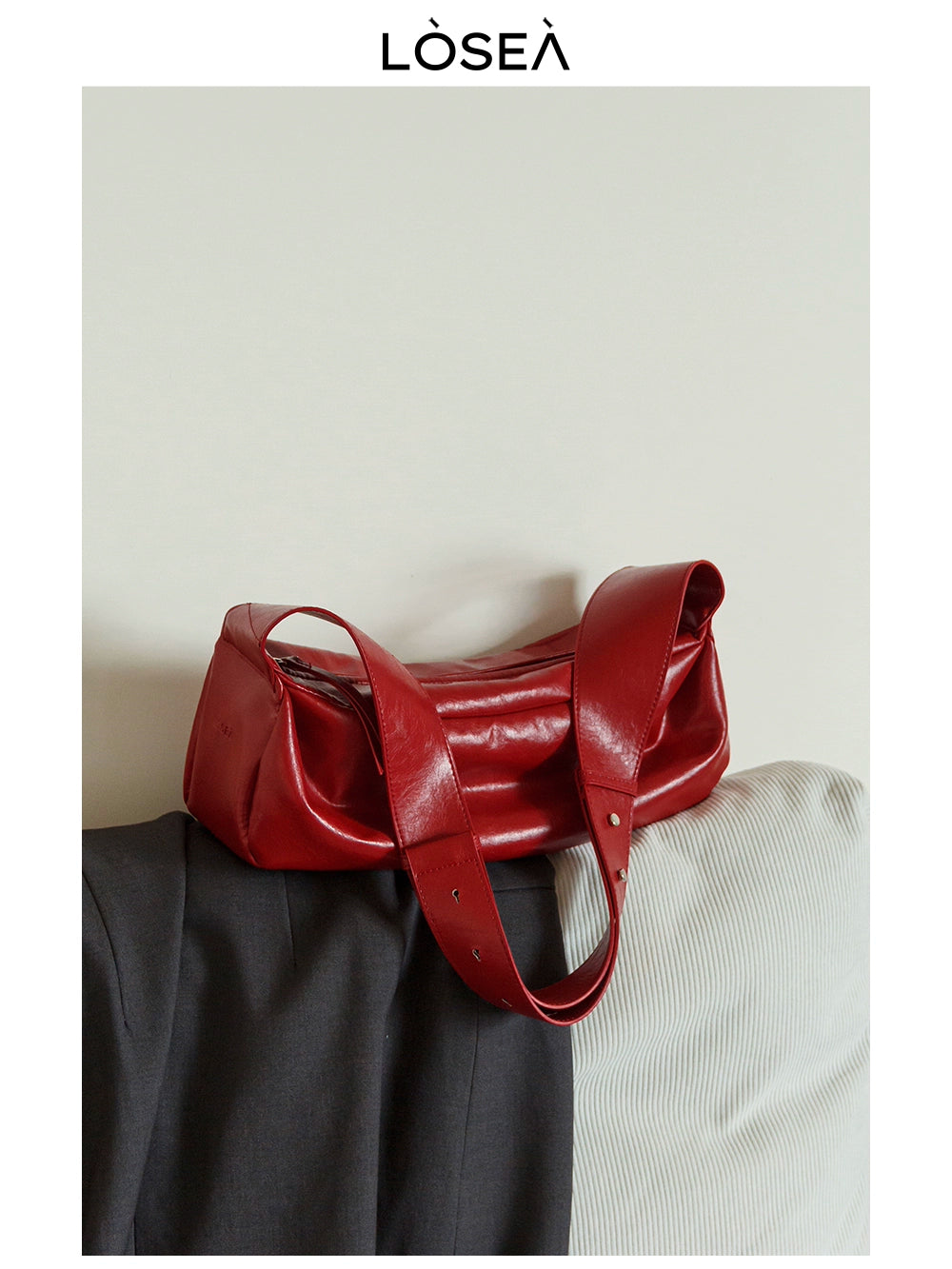 LOSEA Minimalist Retro Soft Leather Shoulder Crossbody Armpit Bag