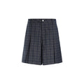 FUNKYFUN Plaid Pleated Silhouette Trousers Skirt