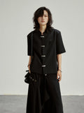SUNYVONNE Metal Horn Buckle Blazer