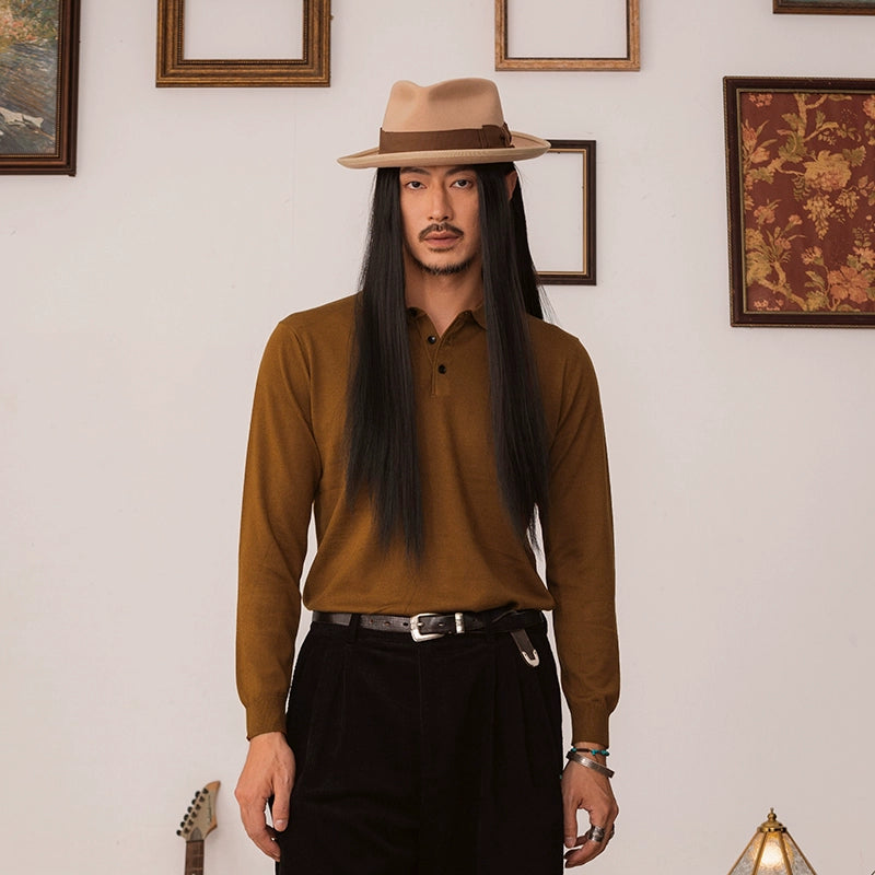 SOARIN Casual Slim-fit Lapel Sweater Bottoming Shirt