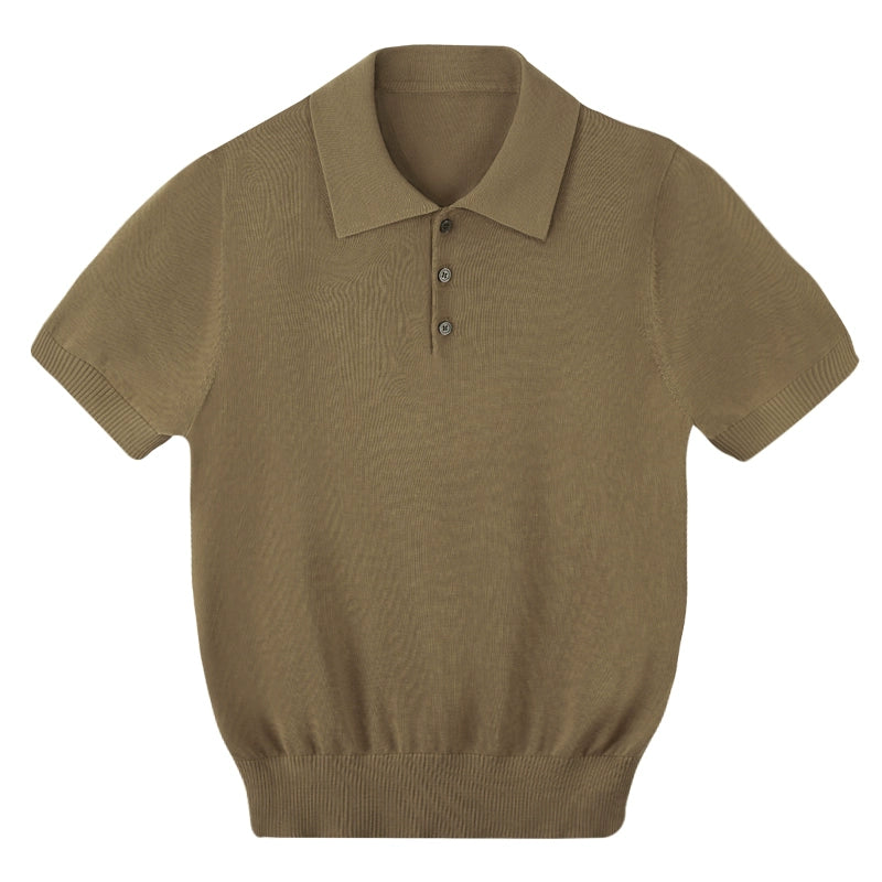CULTUM  Breathable Knitted Polo Shirt Short Sleeve