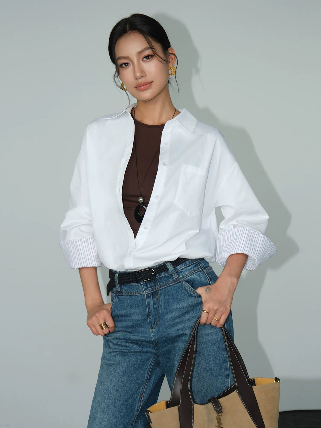 NEVA HU Casual Loose Long-sleeved Shirt