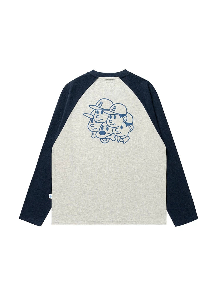 BENT IDEA Color-blocked Raglan Shoulders Loose Long Sleeves