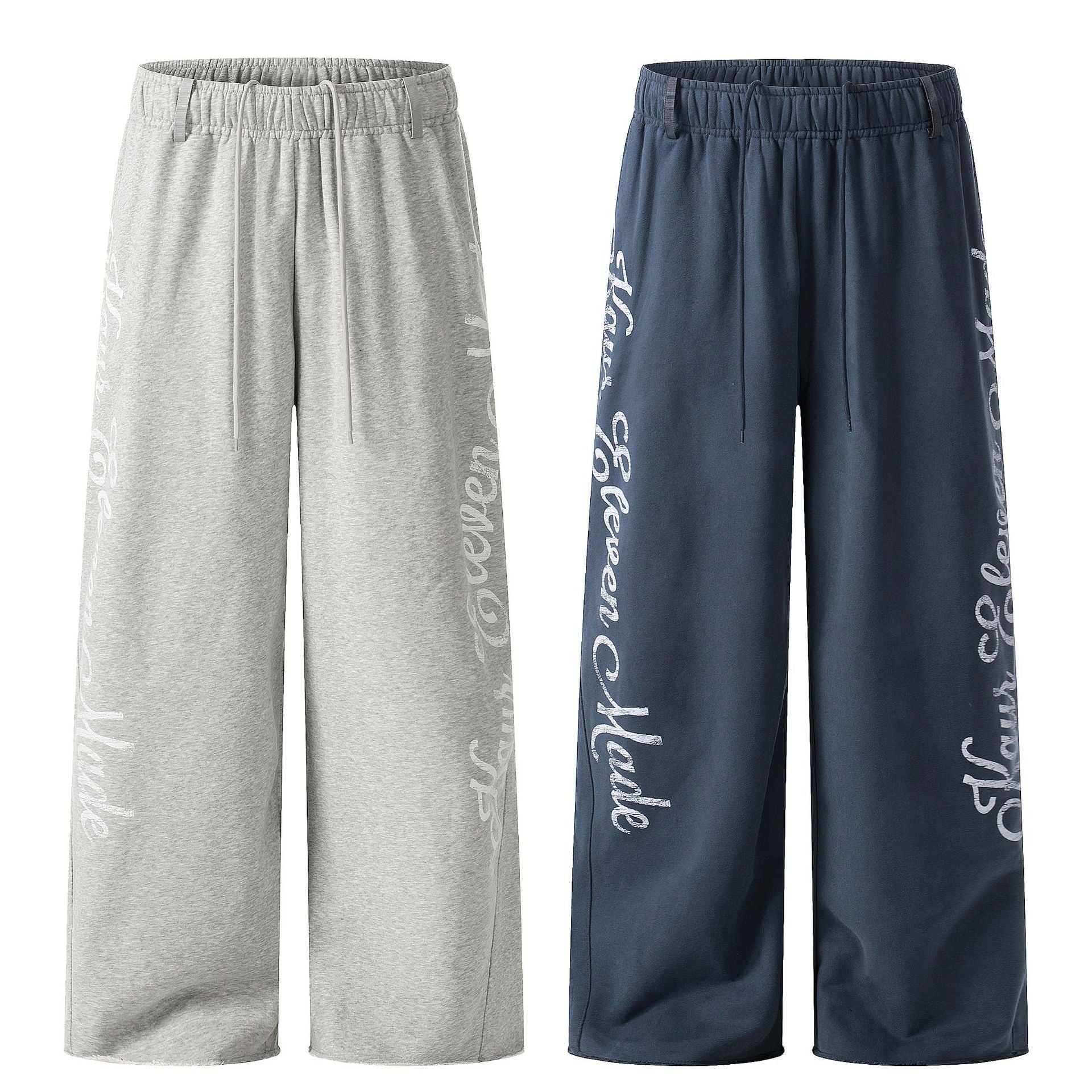 11KN Retro Hip-hop Alphabet Print Drawstring Slacks