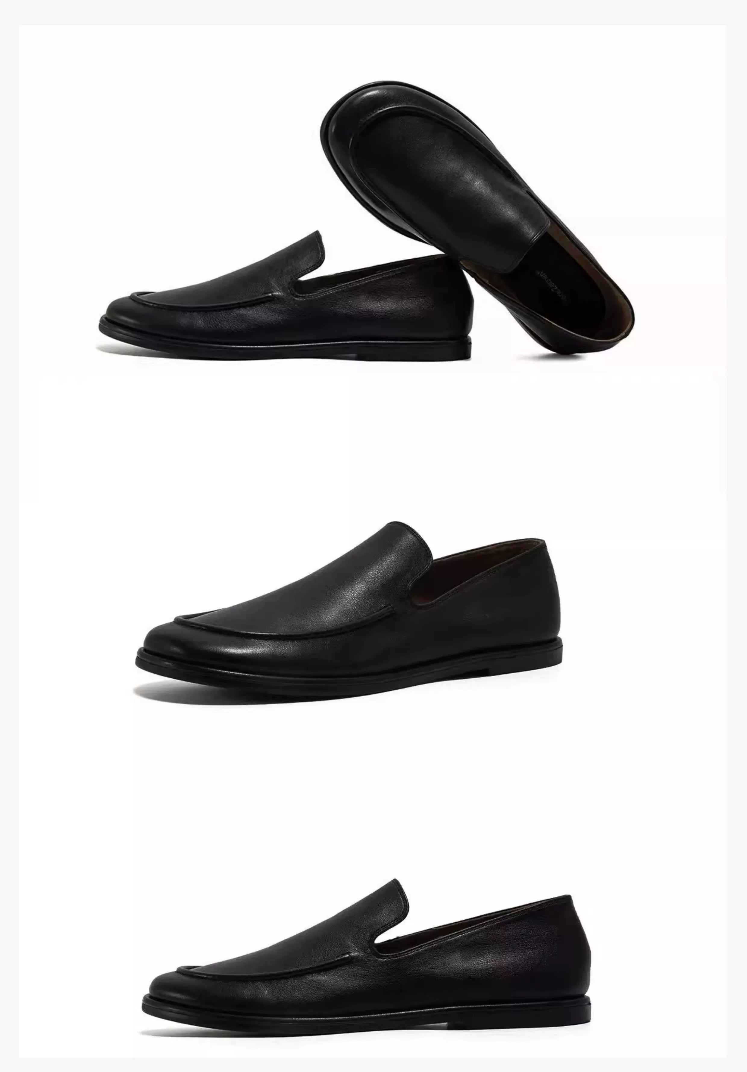 NO LOGO One-pedal Calfskin Cashmere Minimalist Loafers