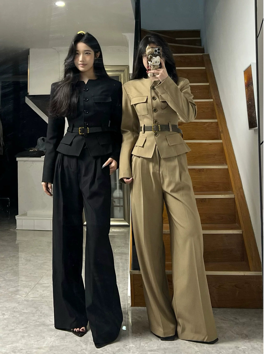 PANPANSTUDIO Commuter Suit Wide-leg Pants Set
