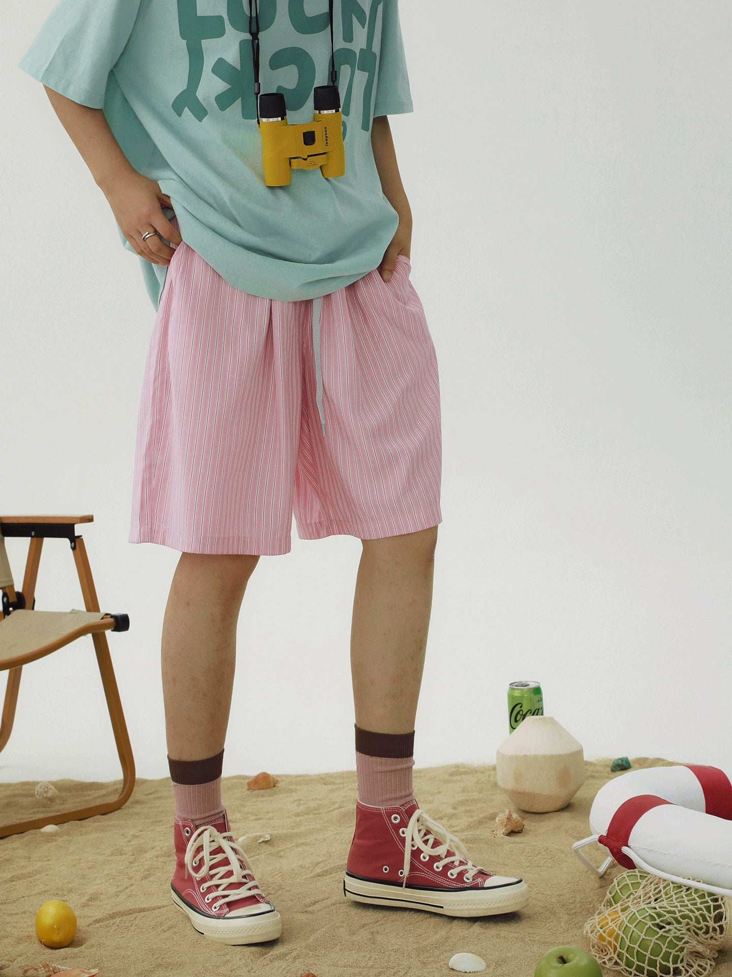 STILLYOU Versatile Striped Casual Shorts