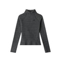Nariele Stand Neck Slim Fit Striped Sports Long Sleeve