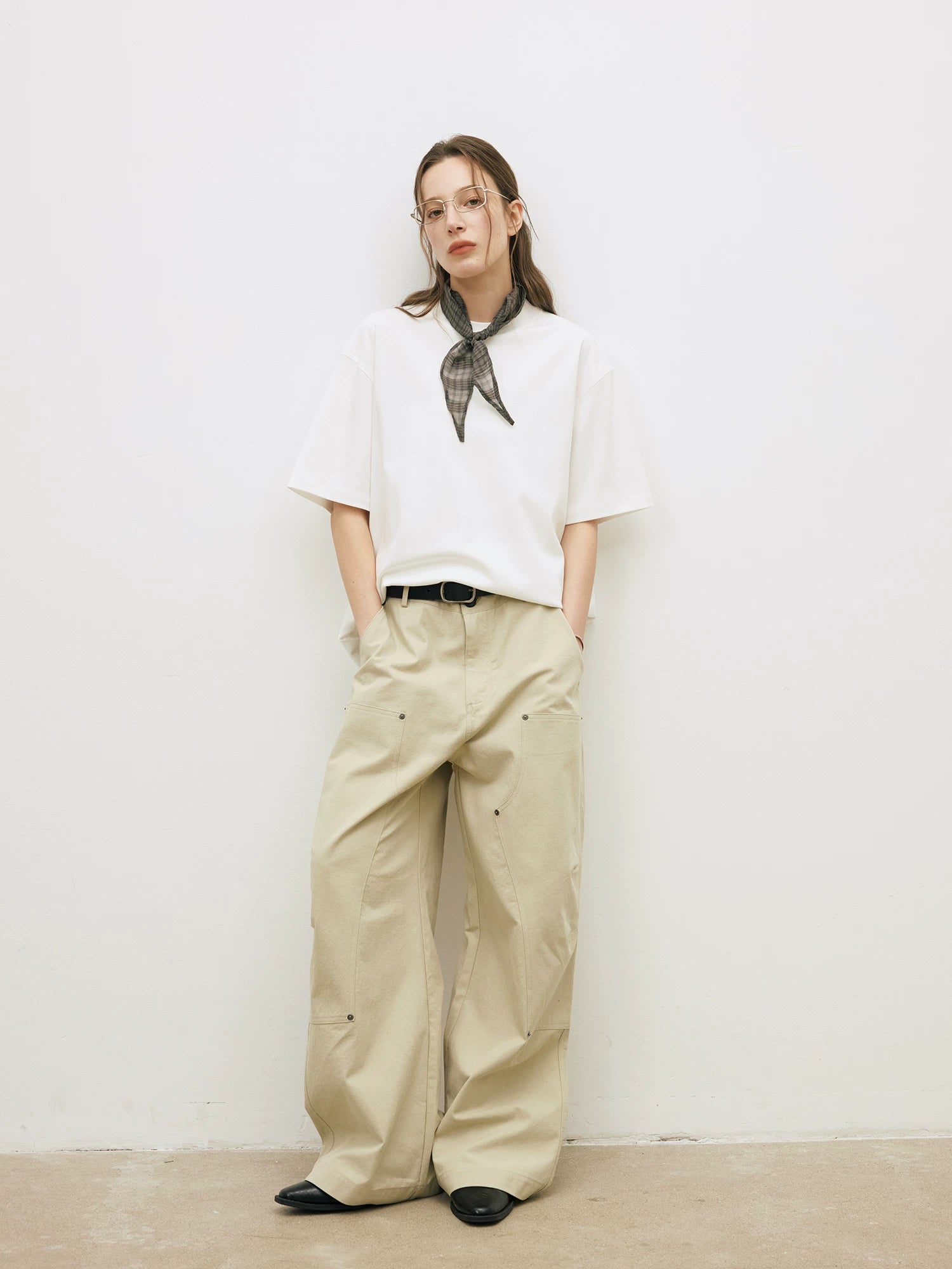 LR Drape Anti-wrinkle Solid Color Backing Tee