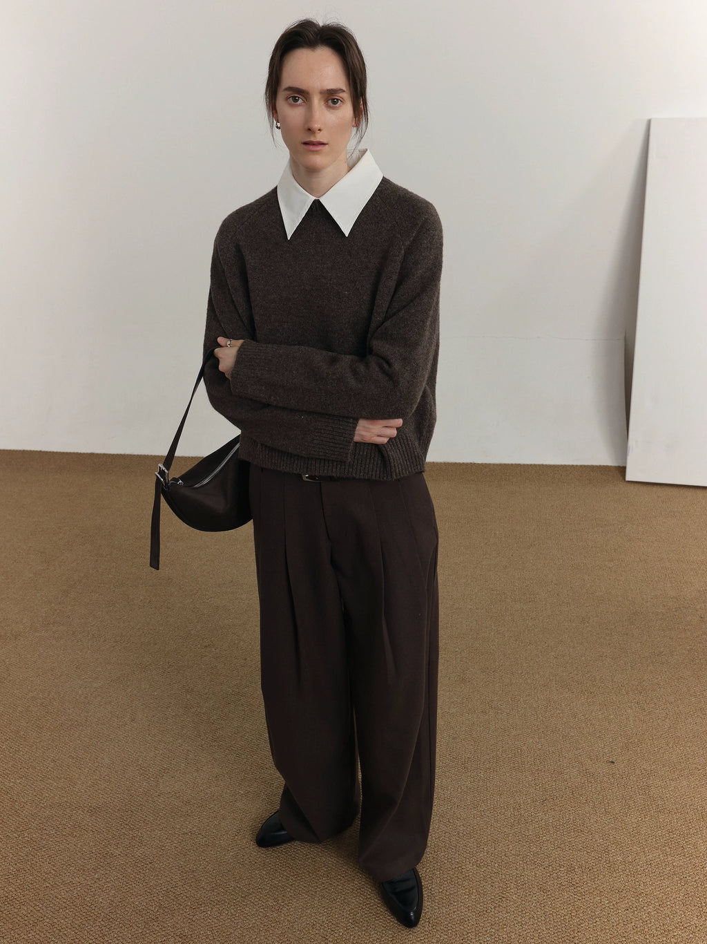 COLN Pleated Casual Woolen Trousers