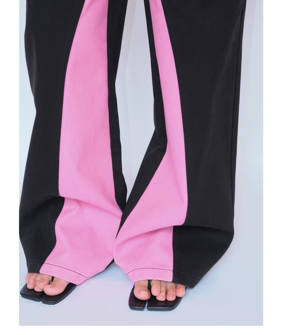 FUNKYFUN Contrast Color Pieced Wide-leg Pants