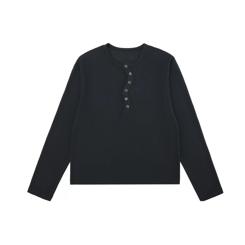 EK Casual Waffle Pullover Long Sleeve