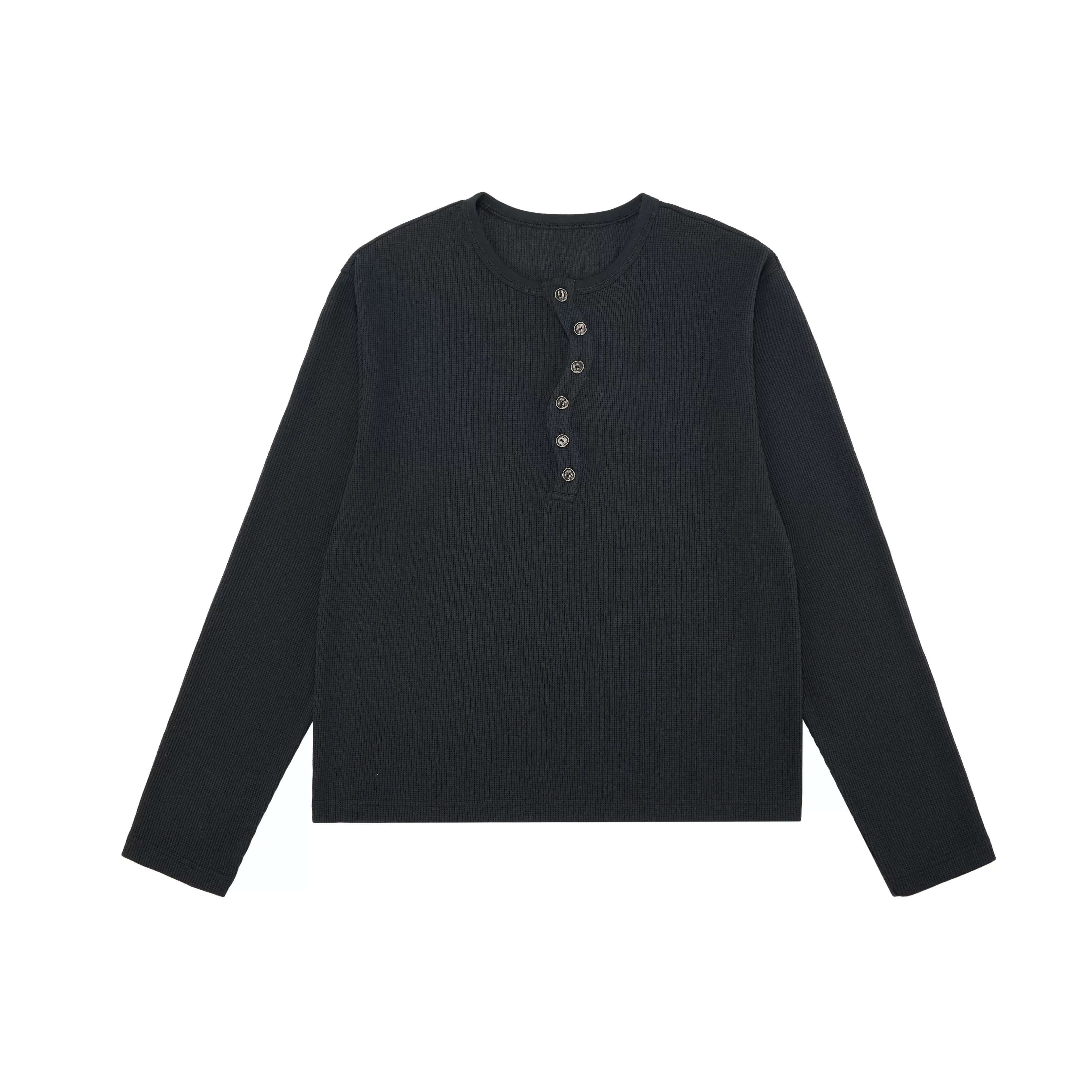 EK Casual Waffle Pullover Long Sleeve