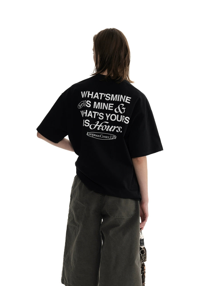 Loopsoon Printed Letter Loose Versatile Tee