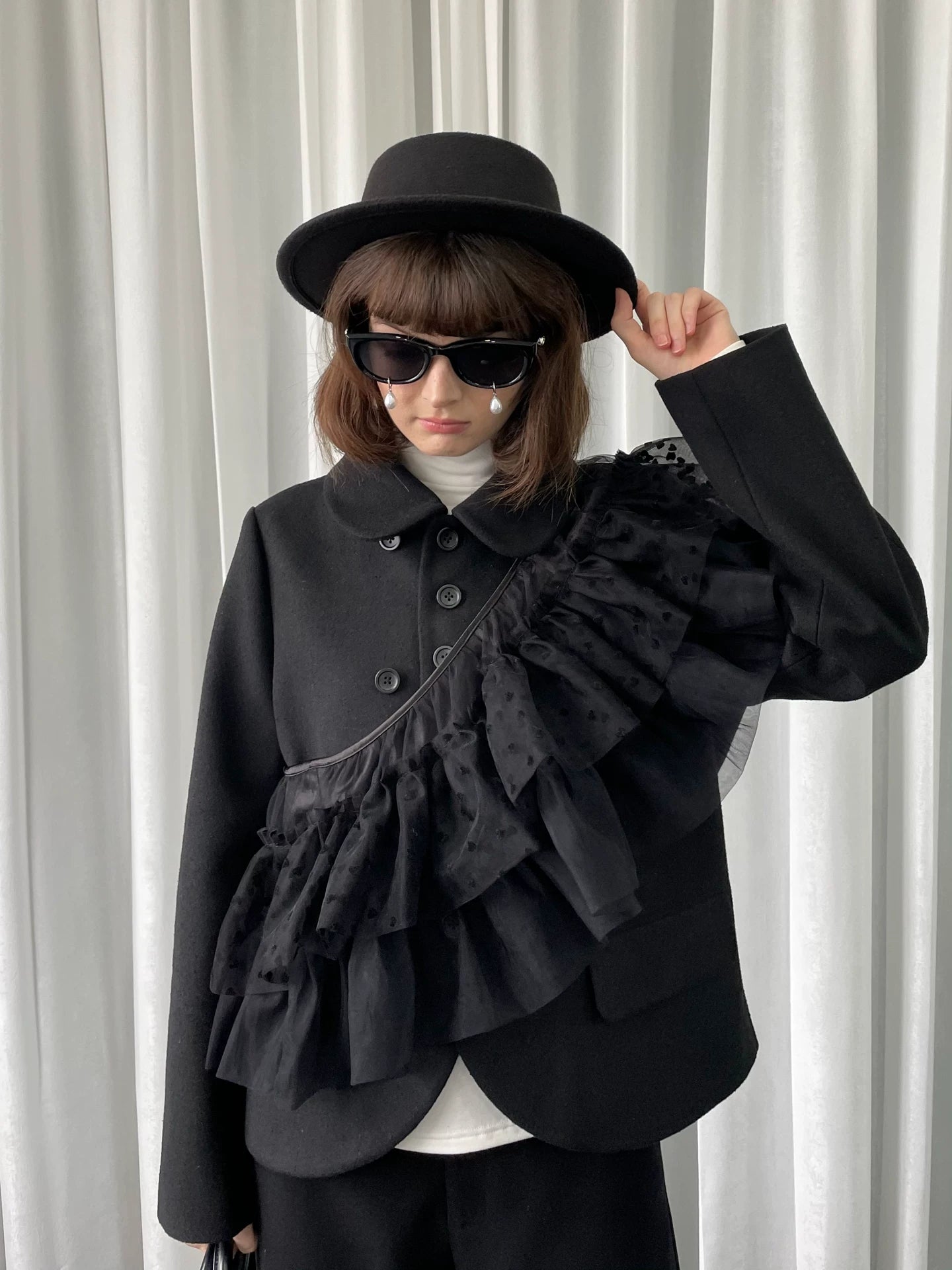 Loosesmell Multilayer Mesh Lace-Up Shawl Cape