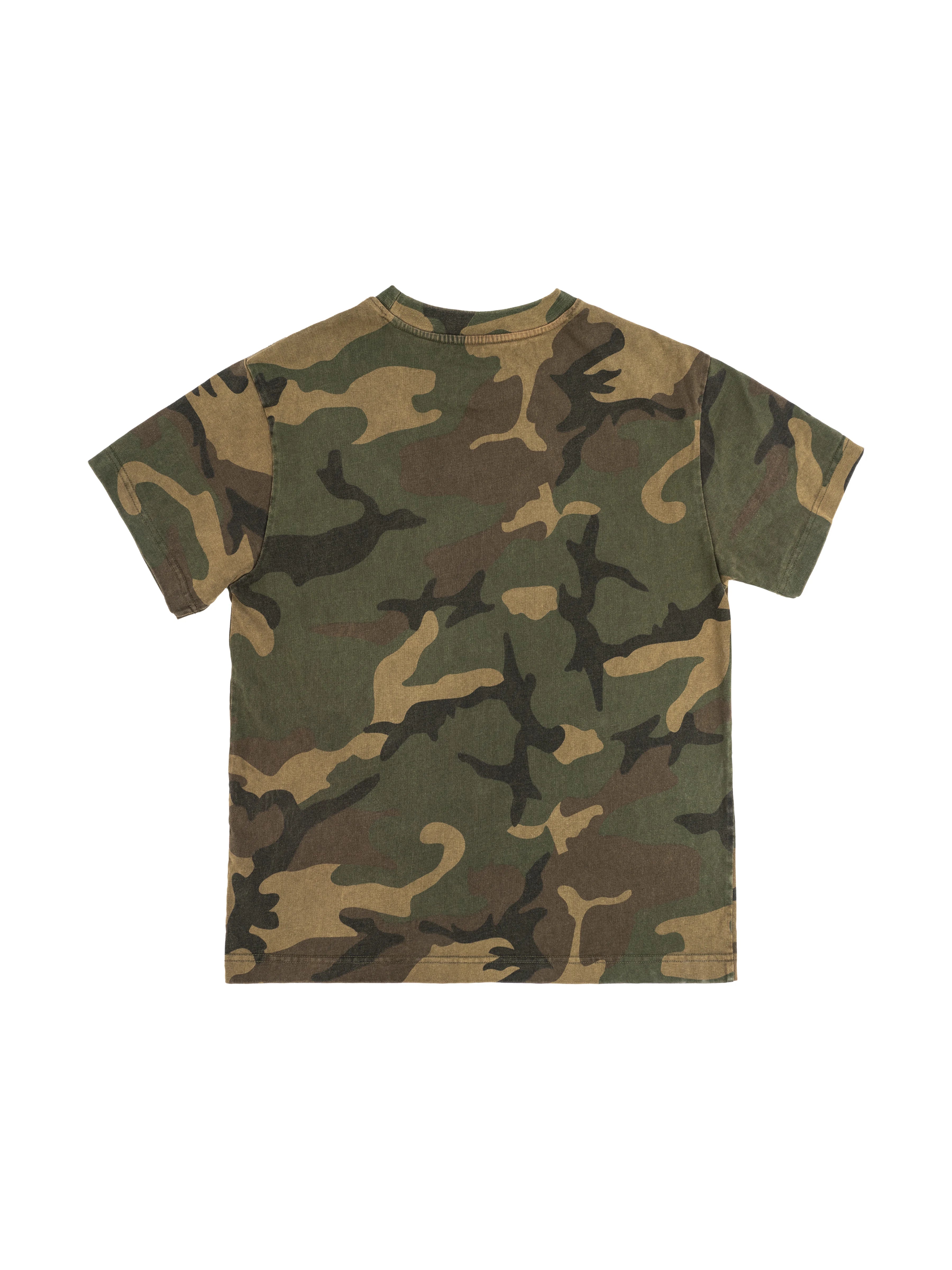 ANTIDOTE Camouflage Guitar Print Crew Neck Tee