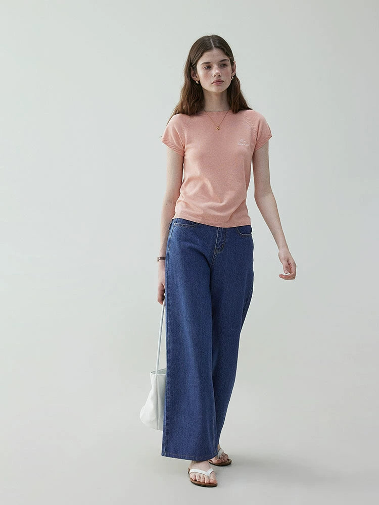 VOOE Korean Versatile High Waist Straight Jeans