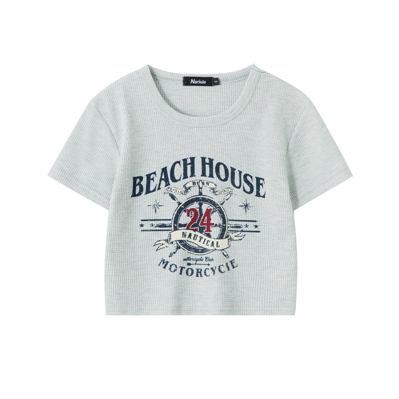 Nariele Waffle Retro Babes Crew Neck Tee