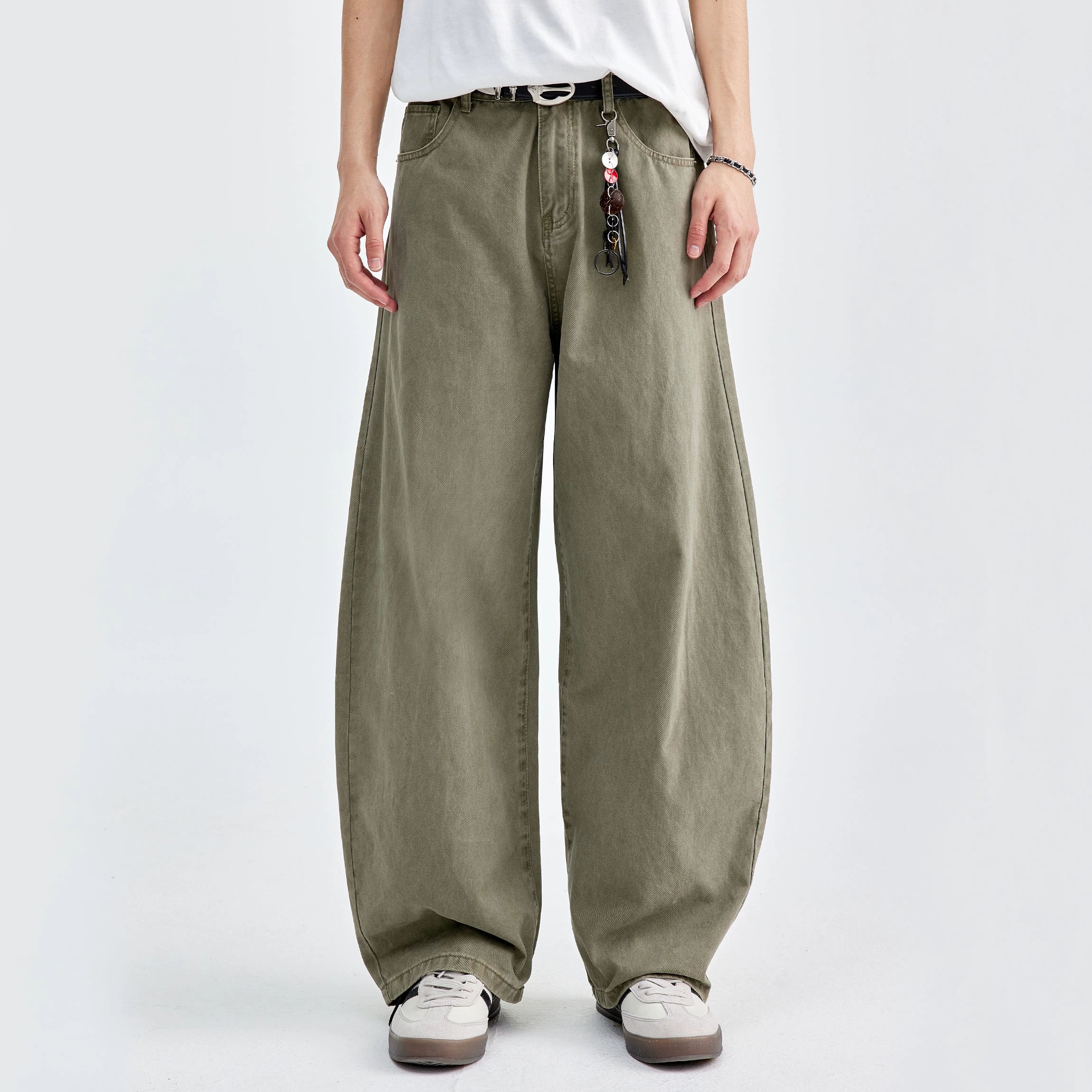 (NMK) tooling Japanese silhouette casual pants