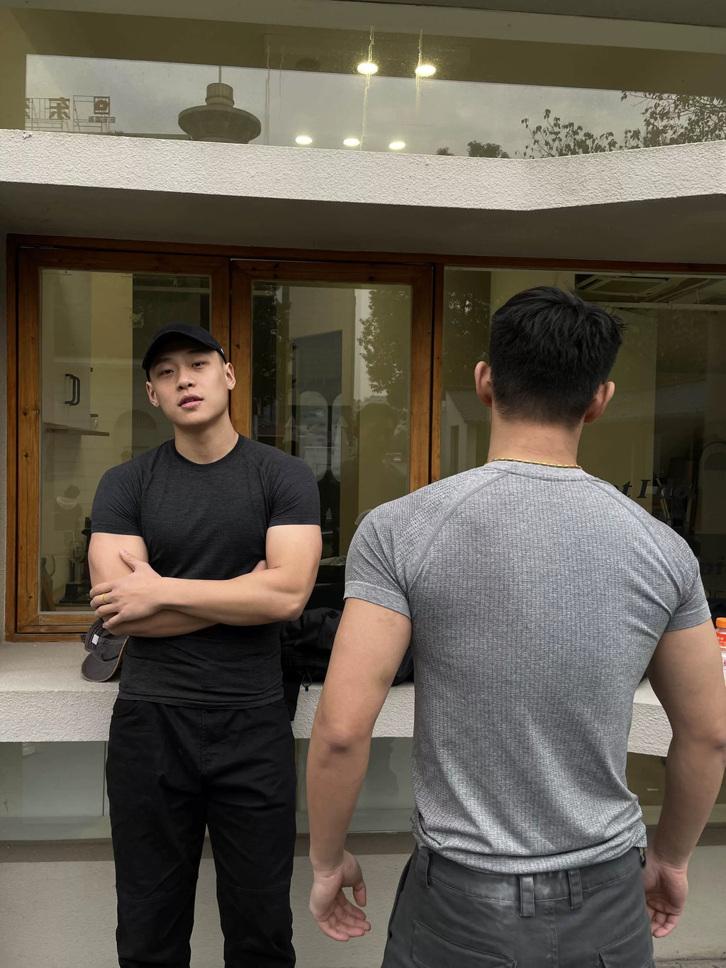 GTAL Quick Drying Fitness Elastic Slim Fit Crew Neck Tee