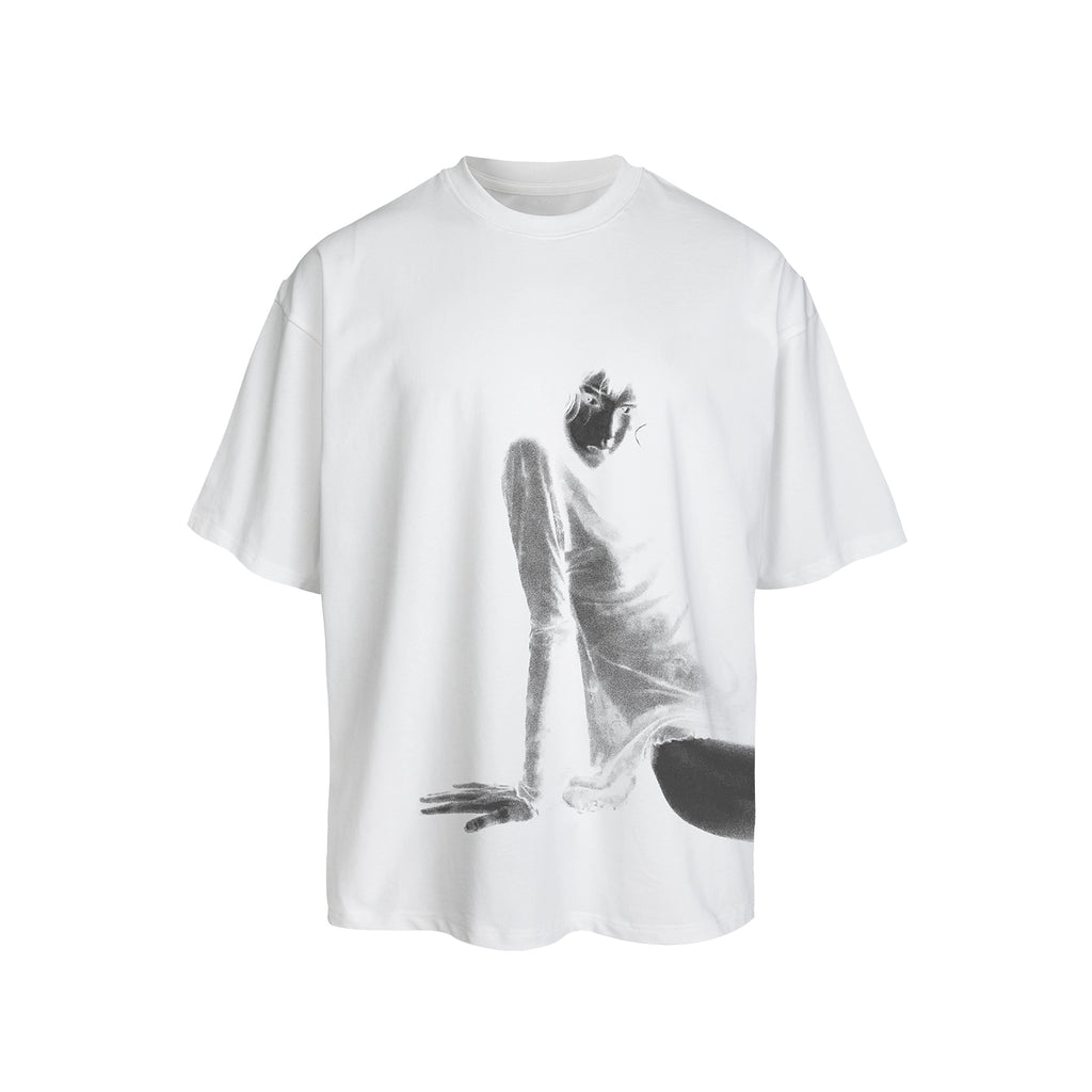 WANNA LAB Portrait Retro Print Loose Tee