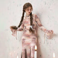 Imone High Waist Slim Pleated Fishtail Dress