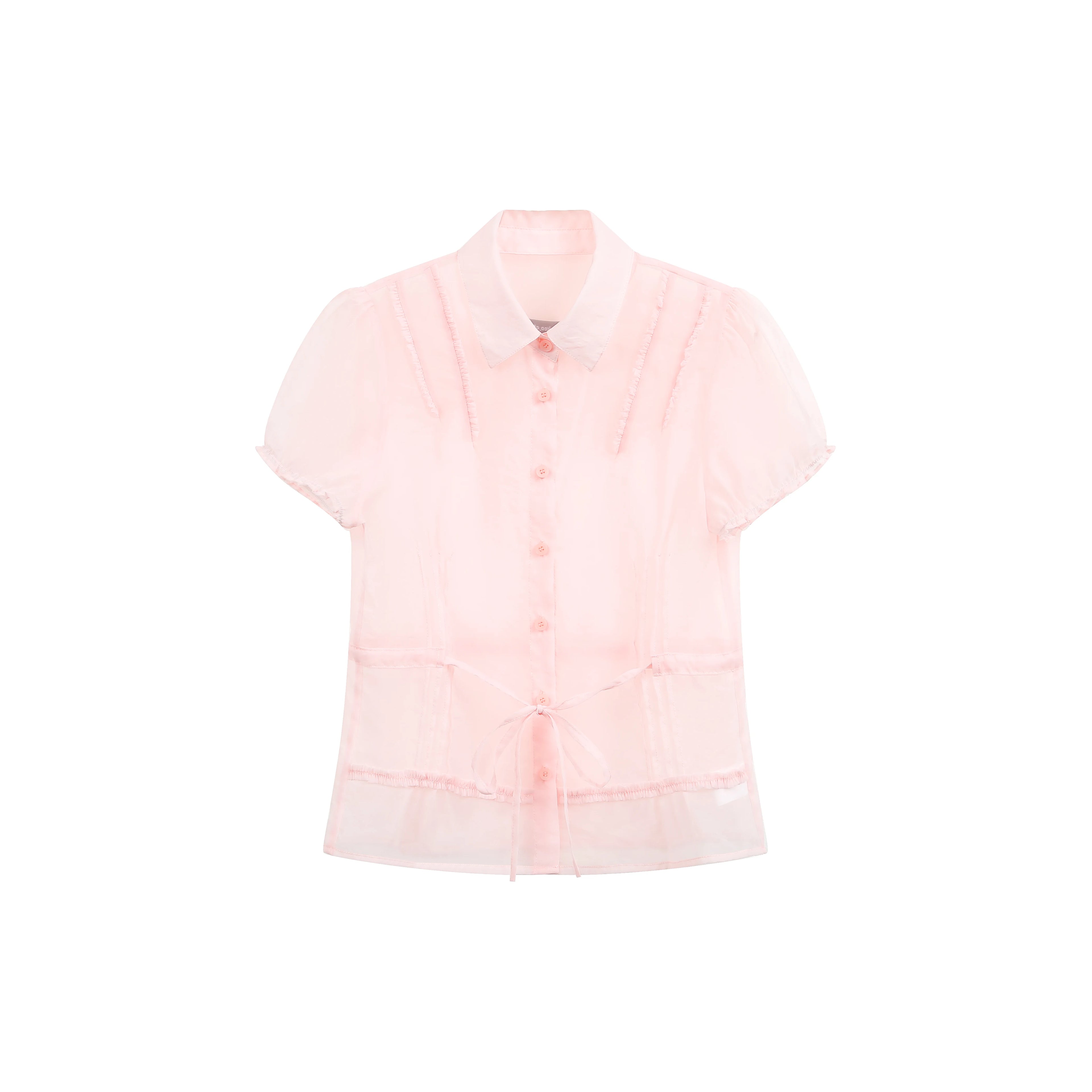 JIKOO Lace Drawstring Thin Shirt
