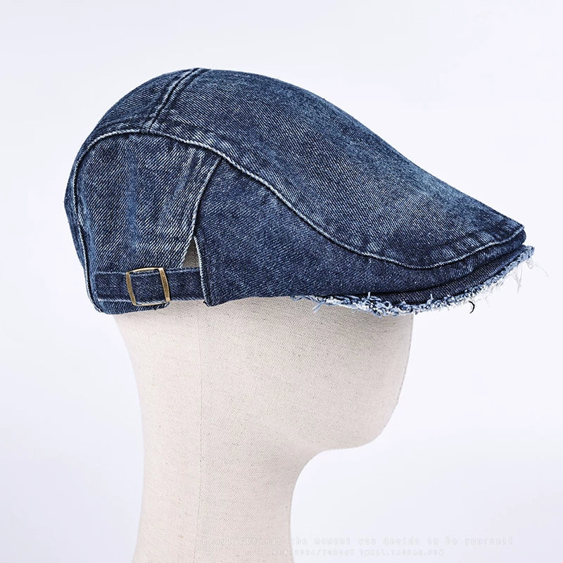 YORSOY Vintage Denim Burr Beret