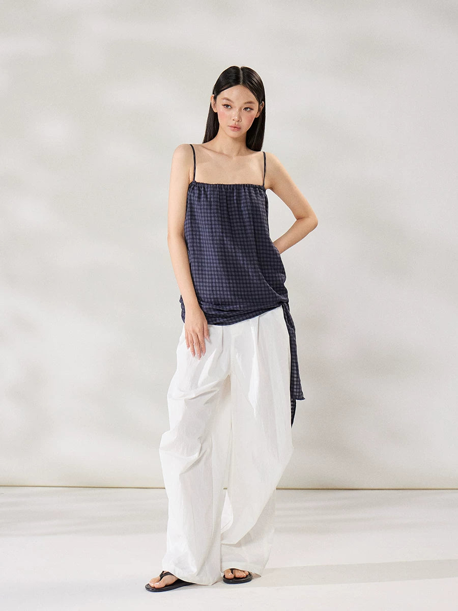 WITHMIN Low-rise Slimming Draped Straight-leg Pants