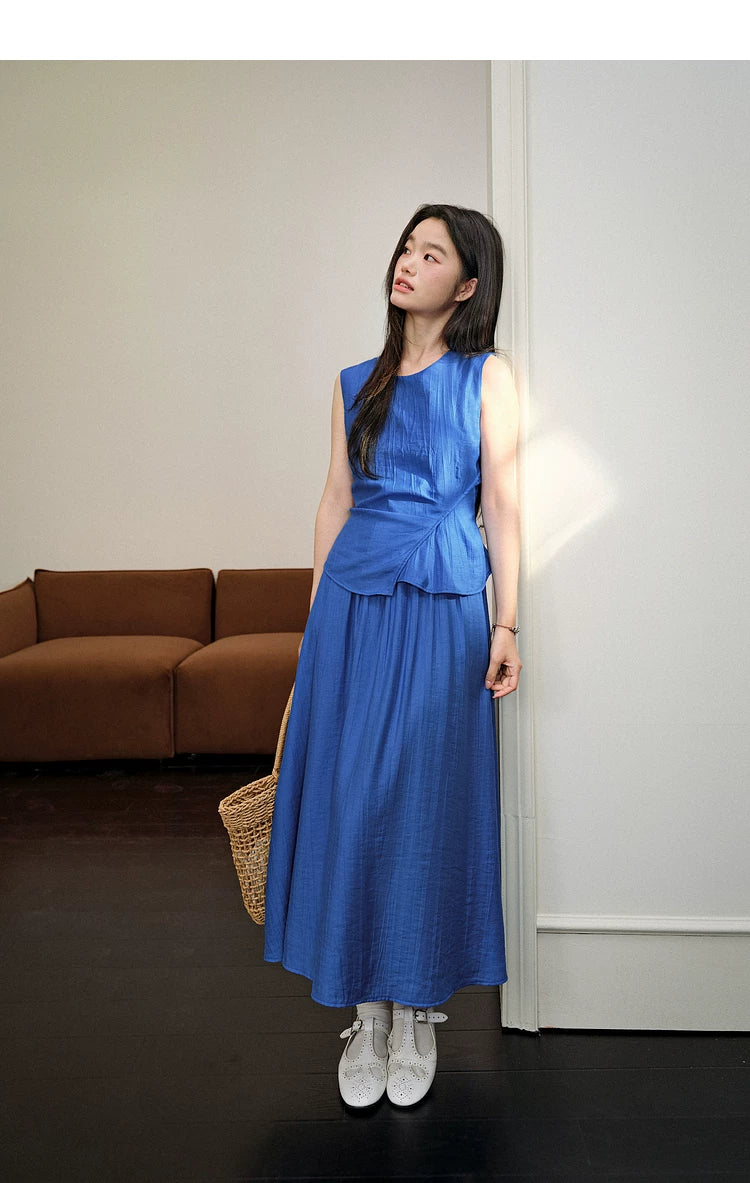 Kuose Fake Two Waist Vest Dress