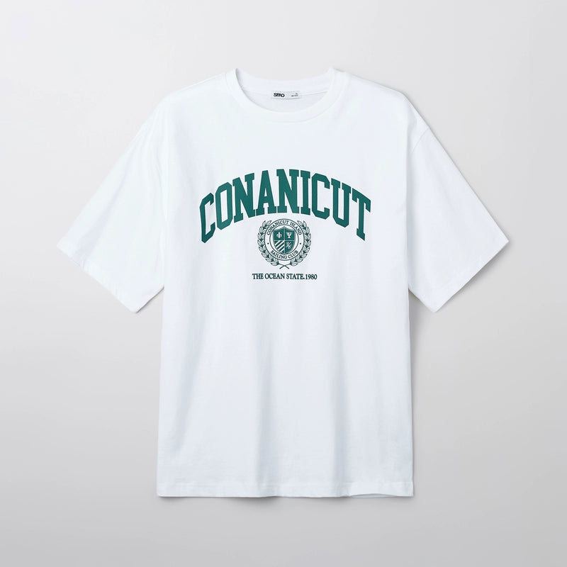 SPAO Korean Style Men's Simple Round Neck Printed T-shirt SPRPF24C51