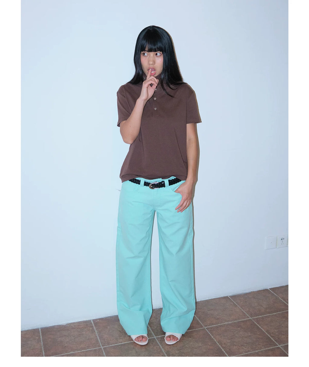 FUNKYFUN Dark Horse Print Mid-low Rise Straight-leg Slacks