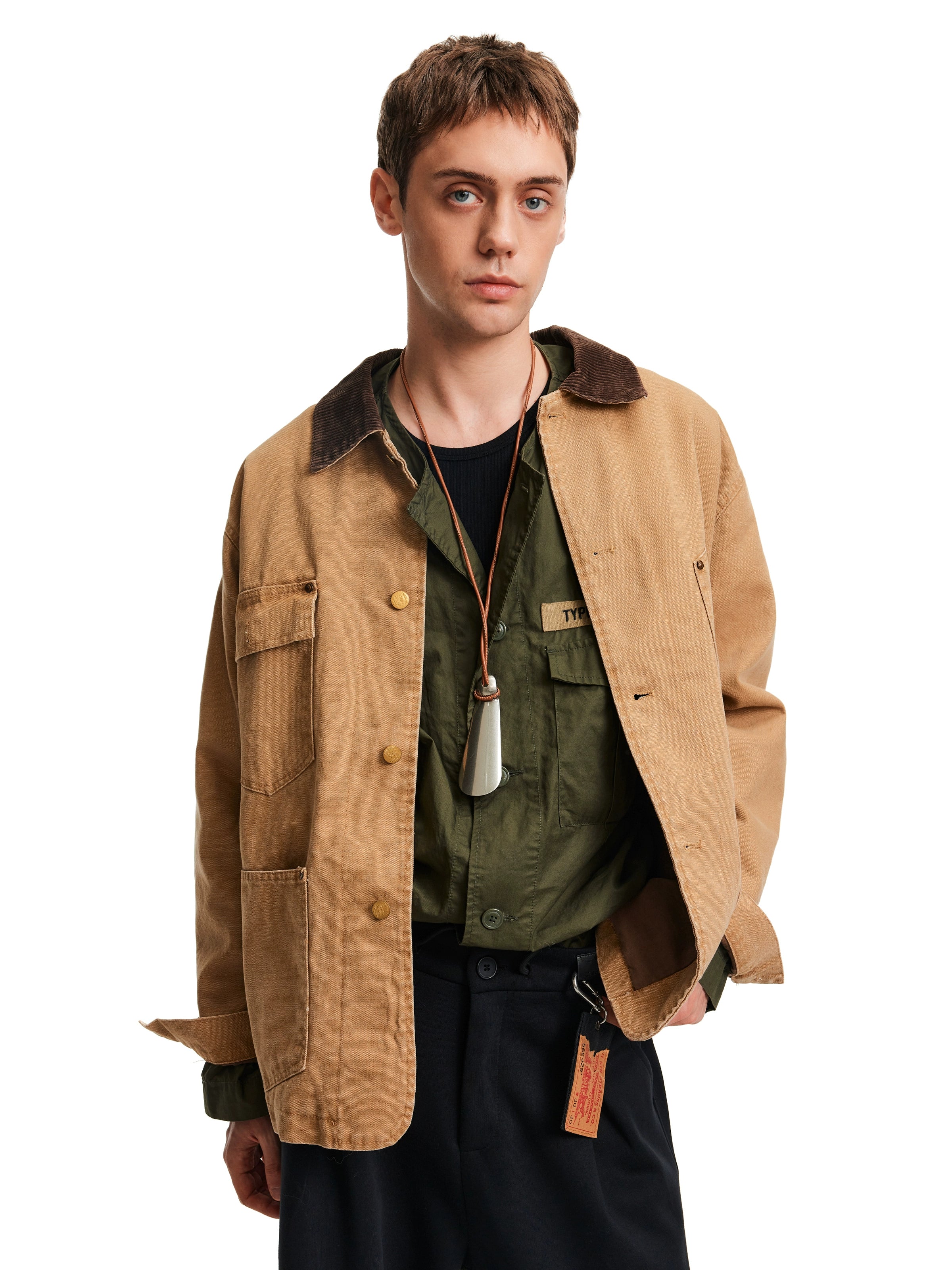 MADWITCH Vintage Spliced Commuter Casual Tooling Jacket