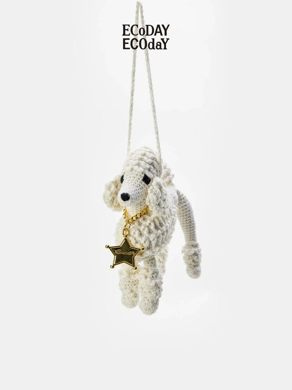 ECODAY Handmade Crochet Dog Pendant Bag Accessories