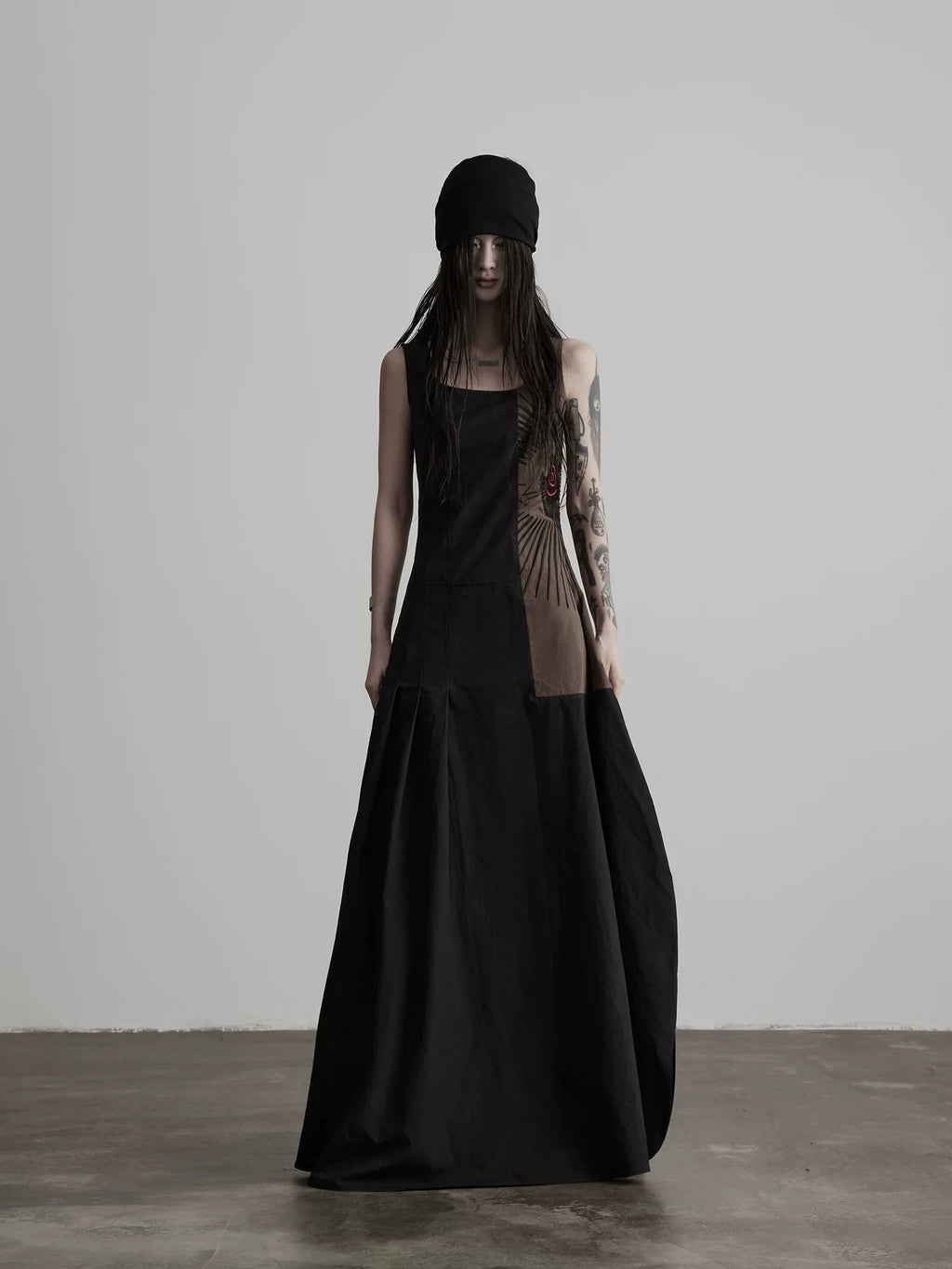 INDULGE Embroidered Square Neck Tank Top Long Skirt