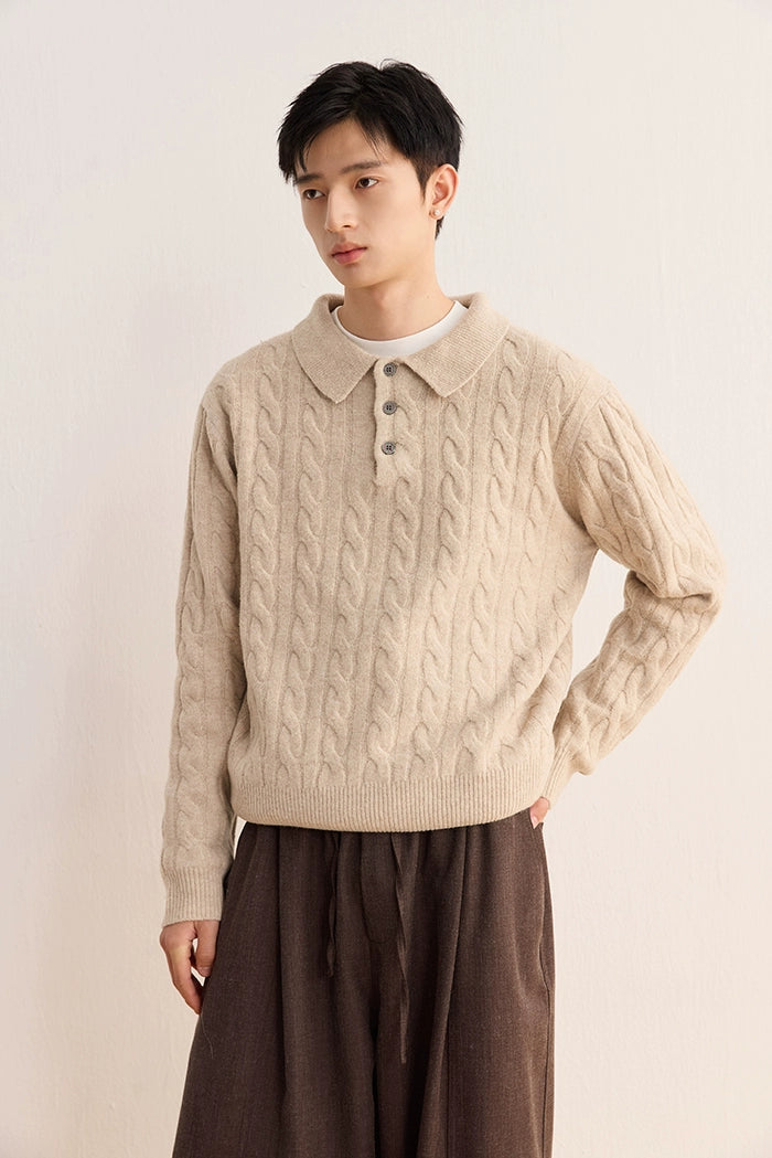 CARPEM Japanese Retro POLO Loose Short Sweater