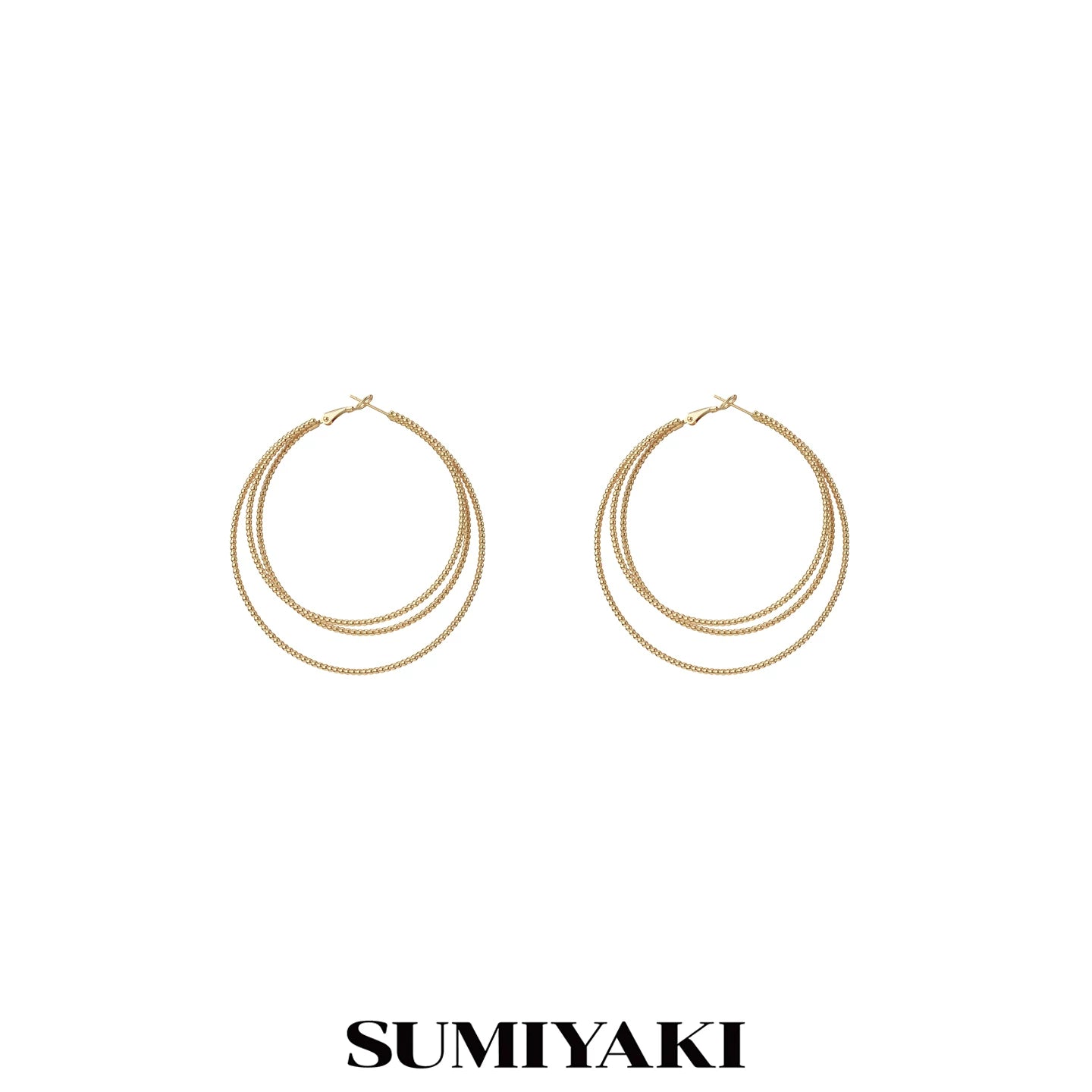 SUMIYAKI Three-layer Premium Plain Ring Earrings