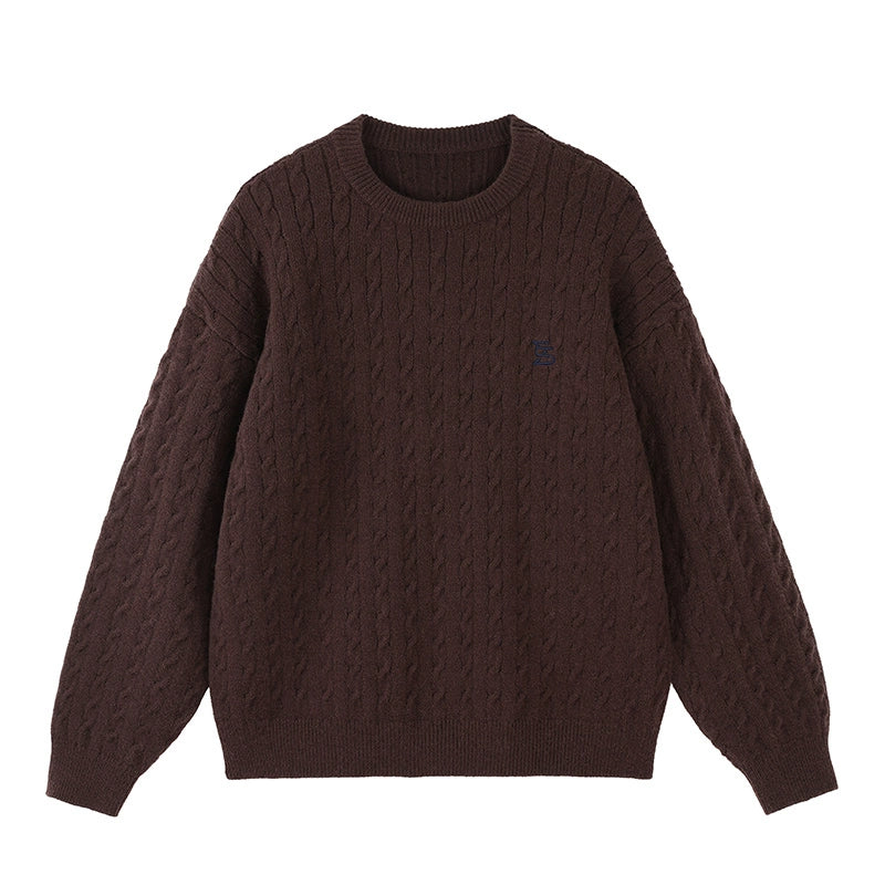 MATCHA STORY Vintage Twist Loose Knitted Sweater