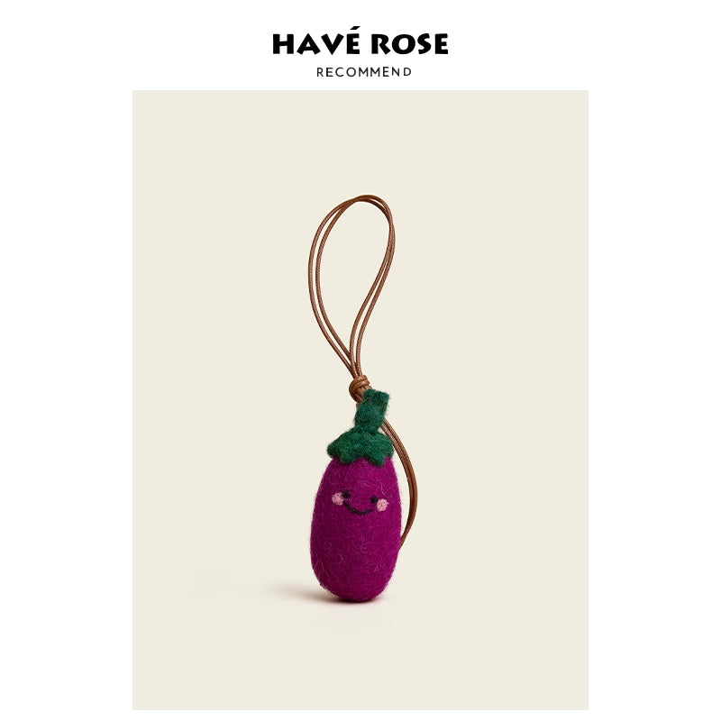 HAVEROSE Wool Felt Persimmon Ruyi Pendant