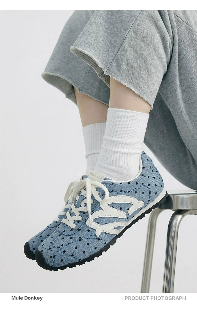 Donkey Vintage Polka Dot Versatile Flat Sneakers