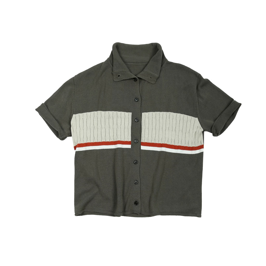 TREclub Retro Twisted Contrasting Thin Knitted Tee