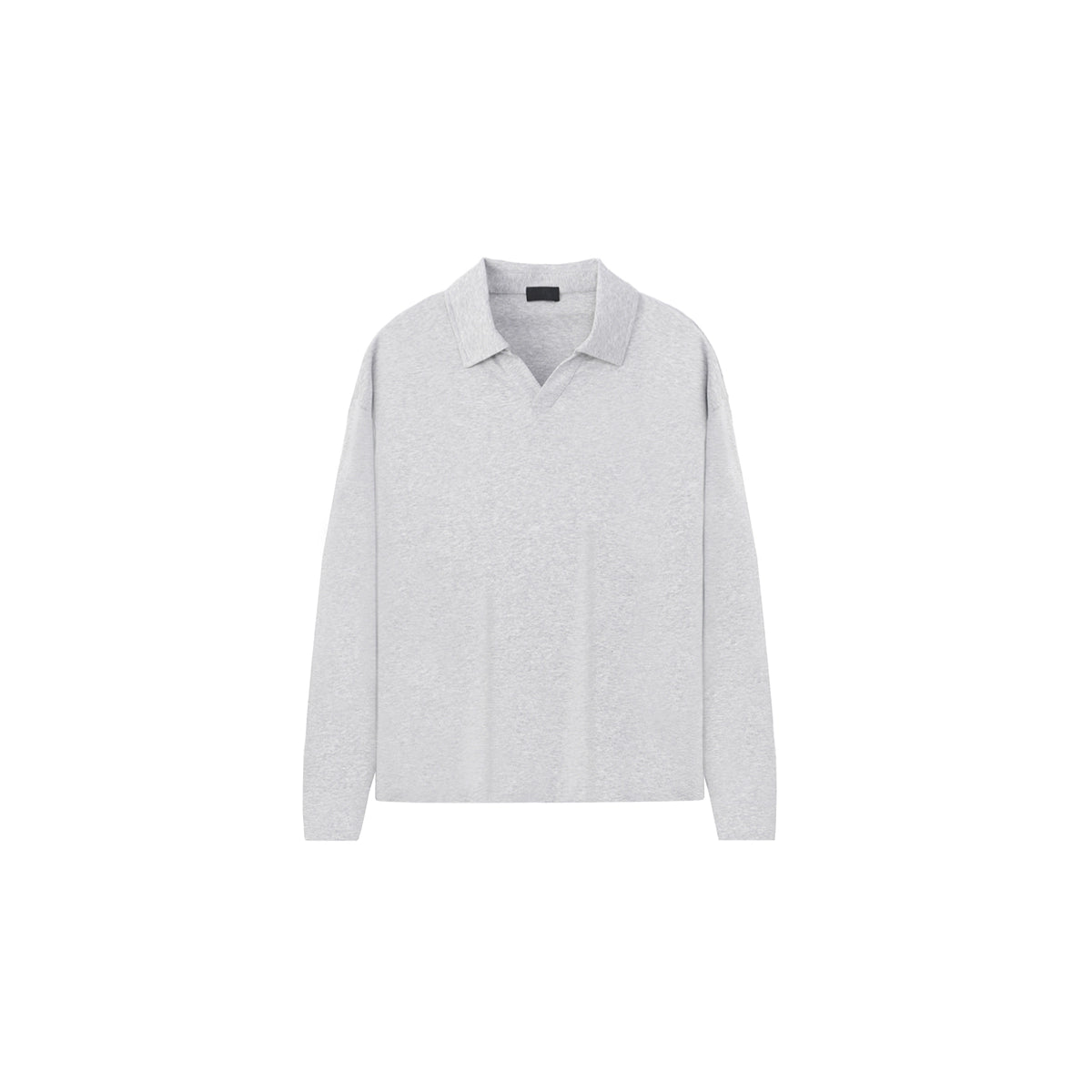 PLUS NO LOGO Casual Seagull Neck Long-sleeved Polo Shirt