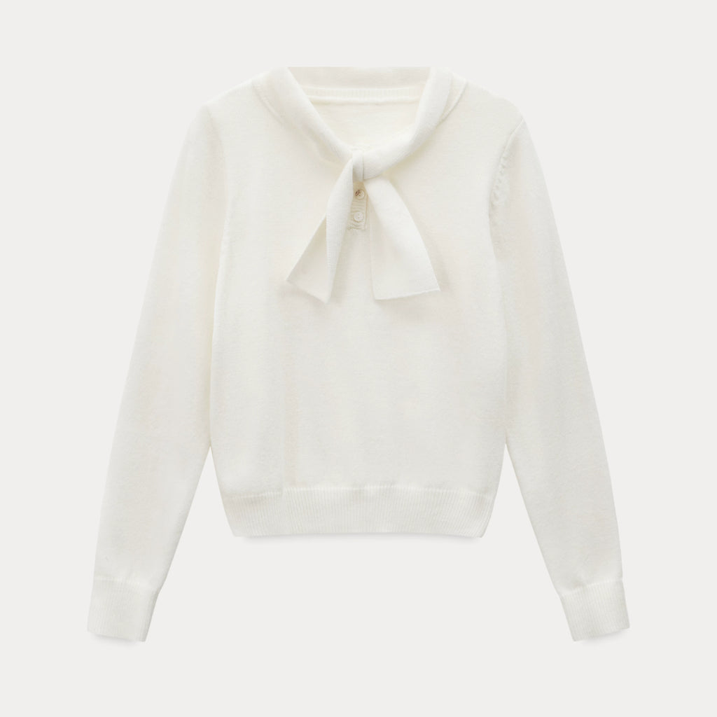 EGGKA Butterfly Neck Pullover Gentle Wind Knitted Sweater