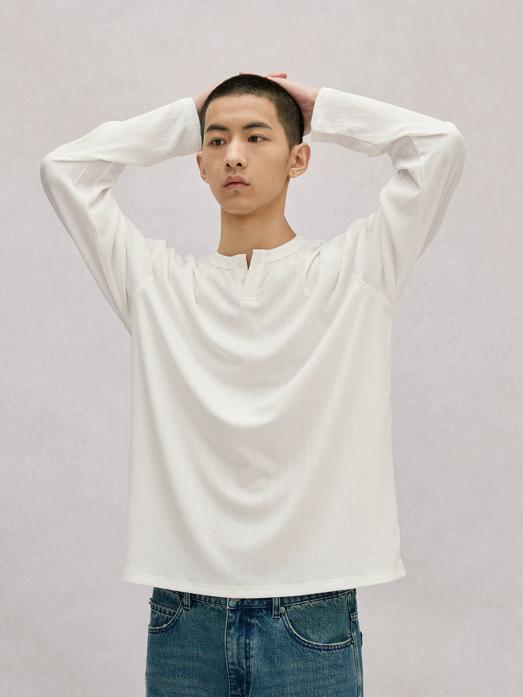 LR MADE Thin Breathable Henry Neck Bottom Long Sleeve