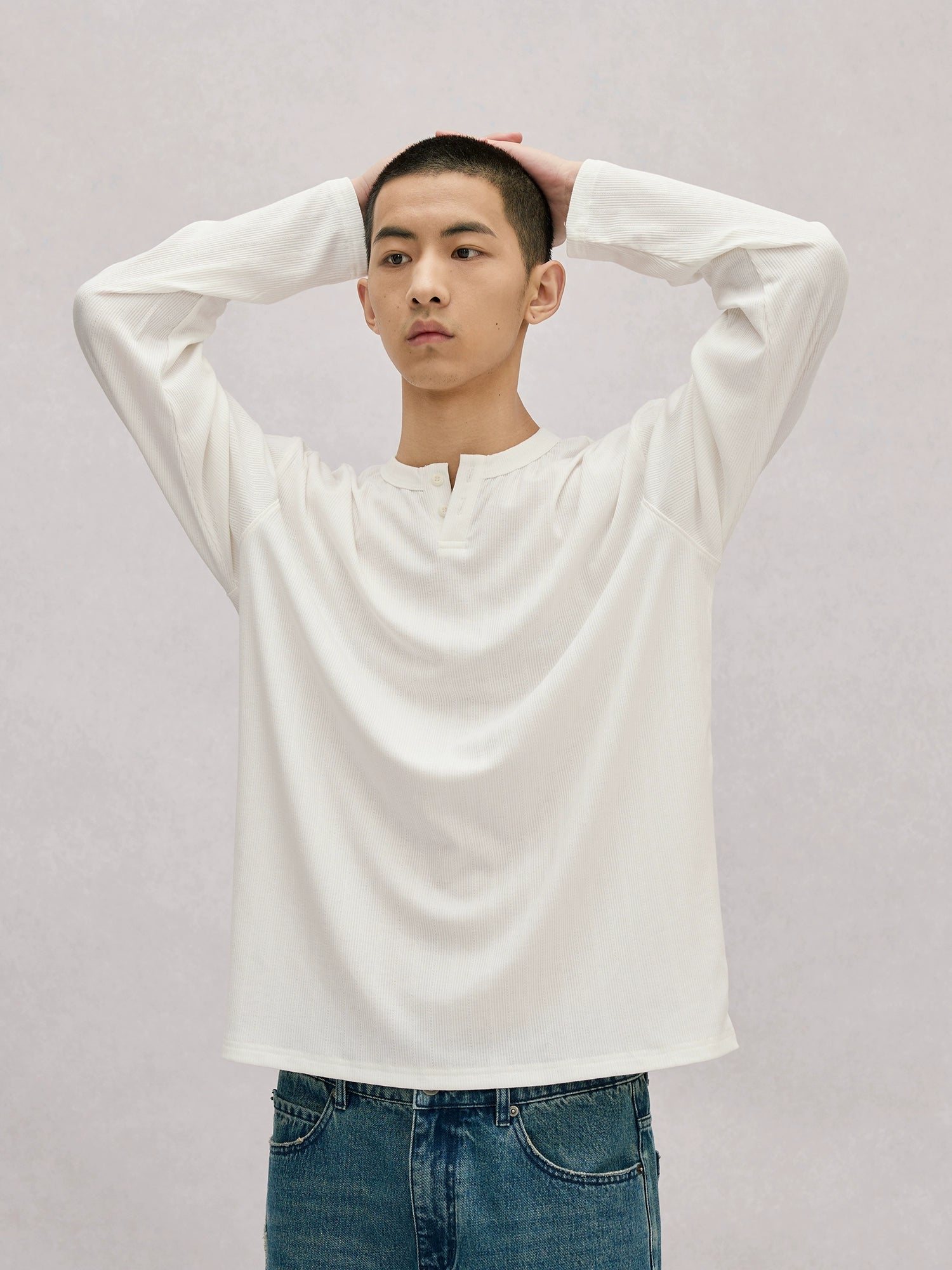 LR MADE Thin Breathable Henry Neck Bottom Long Sleeve