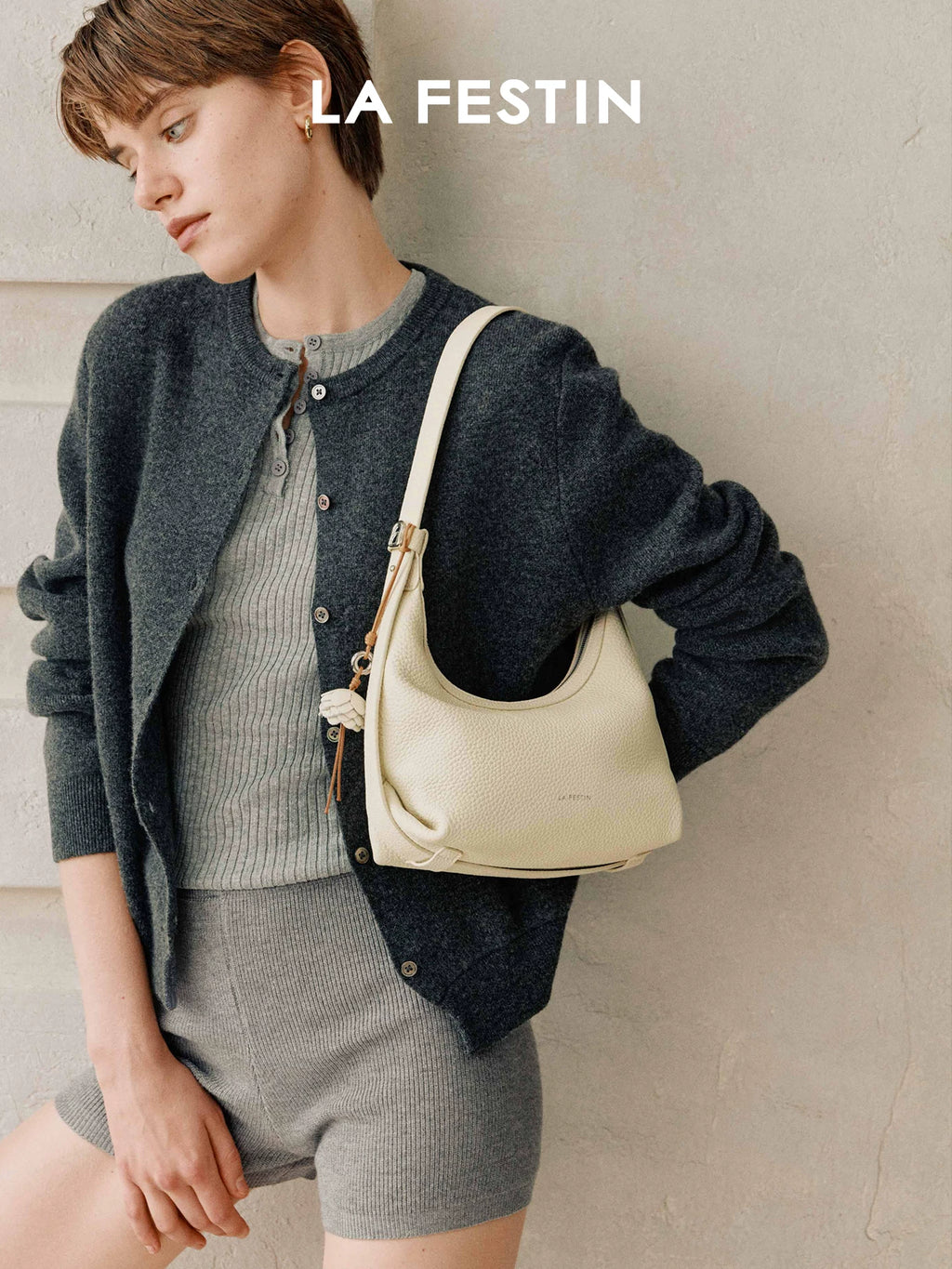 La Festin Leather Crossbody Underarm Bag