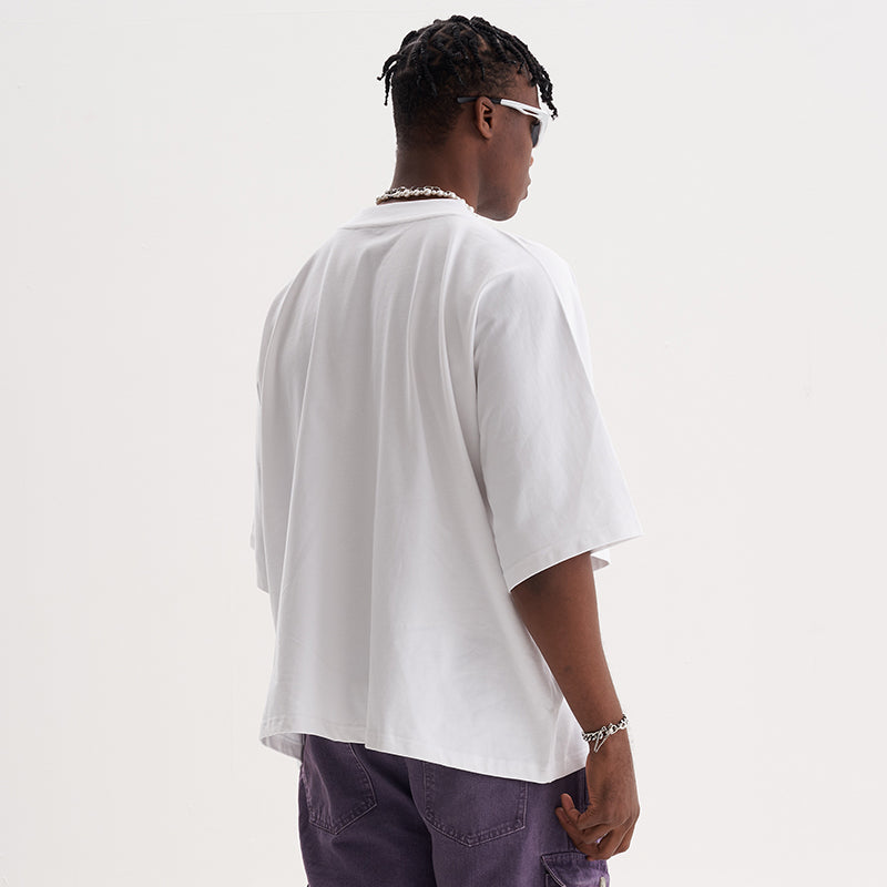 Five mens heavy loose BOXY NO SEAM cotton Tee