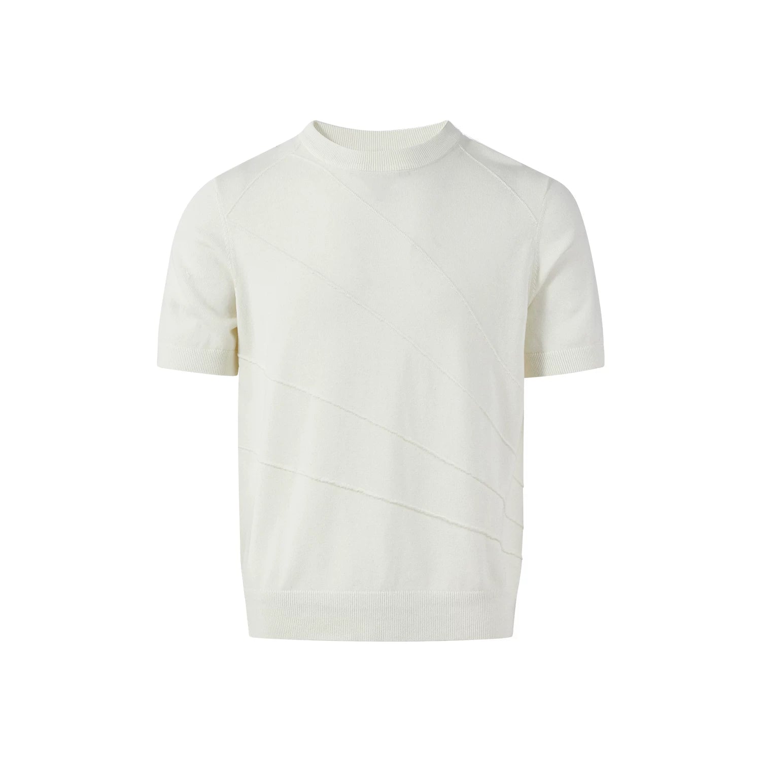 KREATE Front Shoulder Three-dimensional Jacquard Crew Neck Knitted Tee