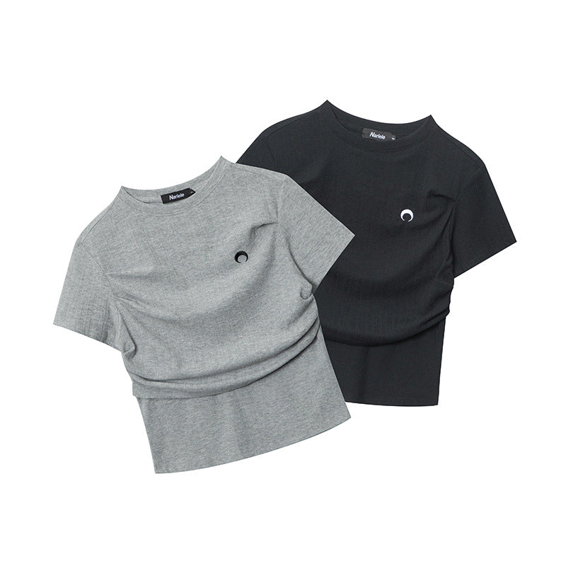 Nariele Crease Design Skinny Crew Neck Tee